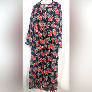 Honolua Surf Co Hi-Keke Maxi Dress Coverup Sz M/10 Medium NWT $120 Button Front
